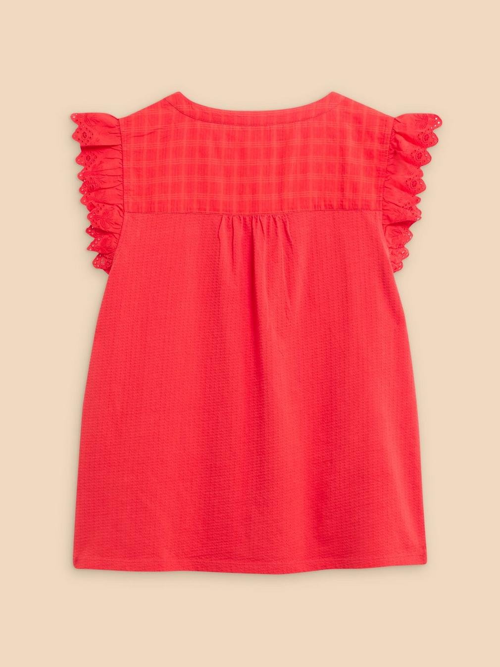 TESSA WOVEN FRILL TOP in BRT ORANGE - FLAT BACK