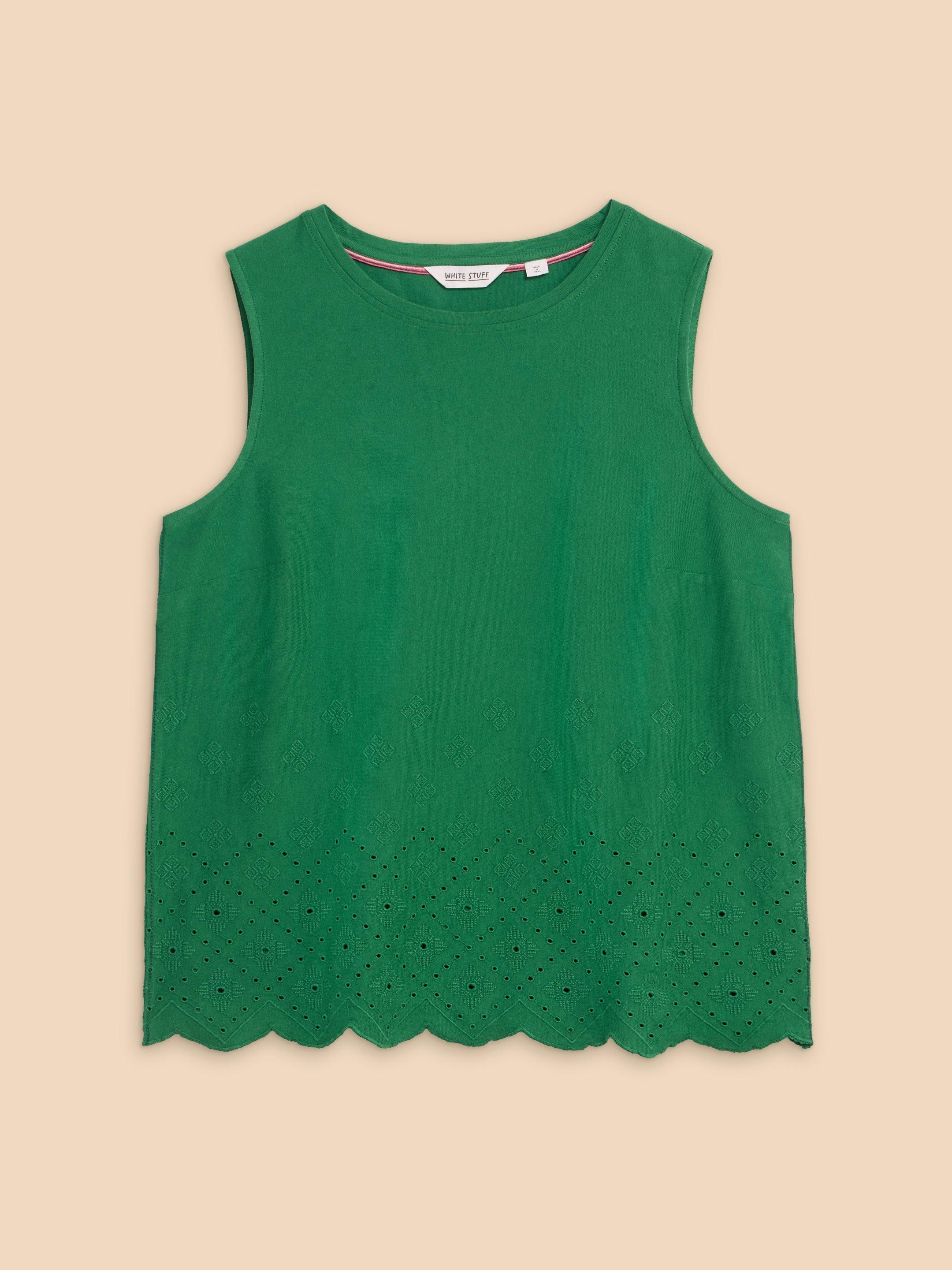 SILVIA CUT OUT VEST in BRT GREEN - FLAT FRONT
