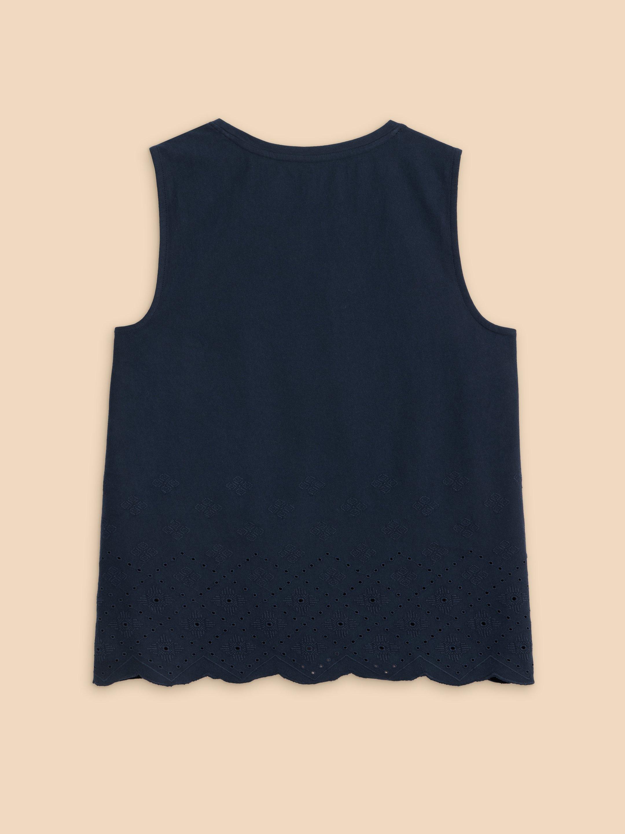SILVIA CUT OUT VEST in FR NAVY - FLAT BACK