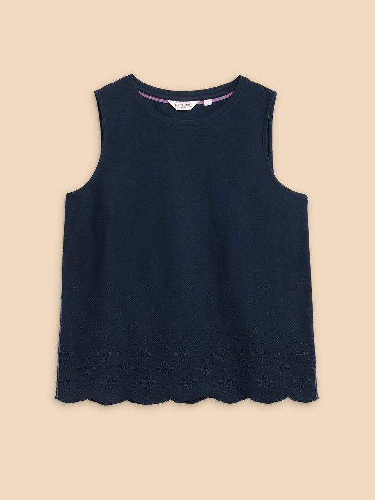 SILVIA CUT OUT VEST in FR NAVY - FLAT FRONT