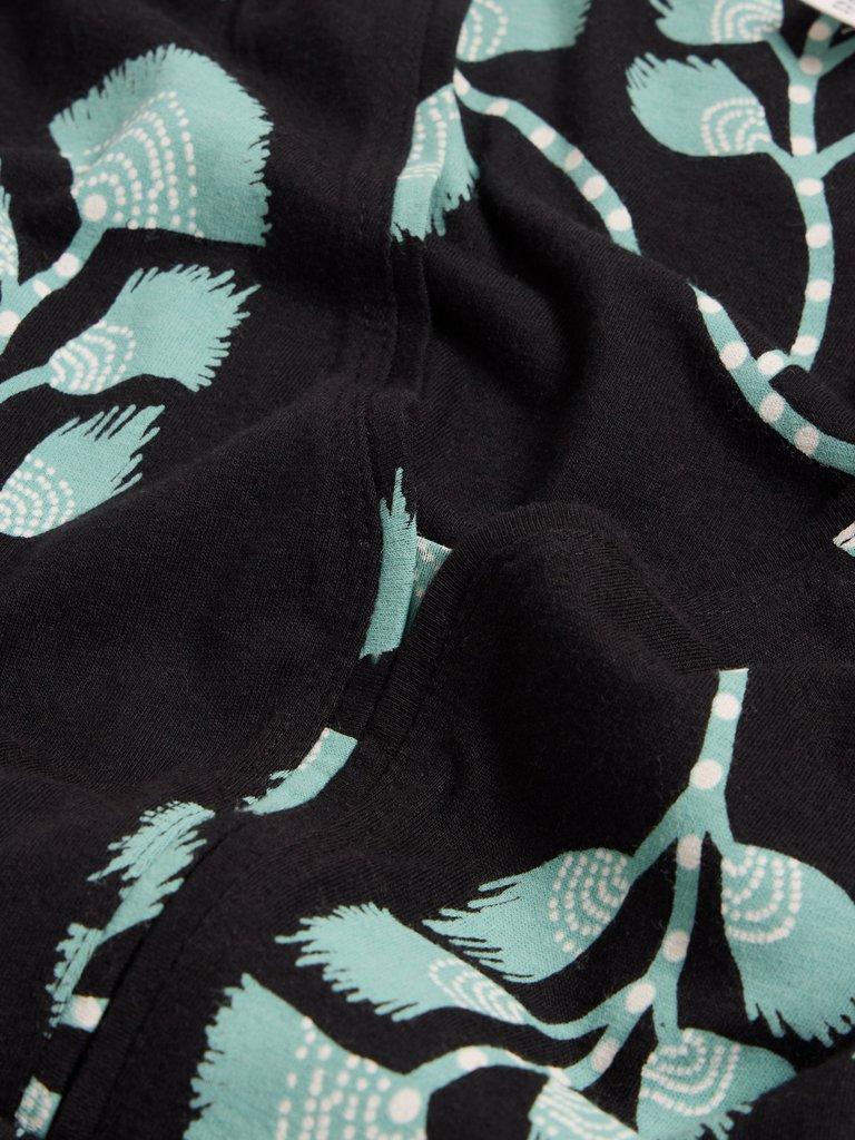 Megan Printed Jersey Midi Dress in BLK MLT - FLAT DETAIL