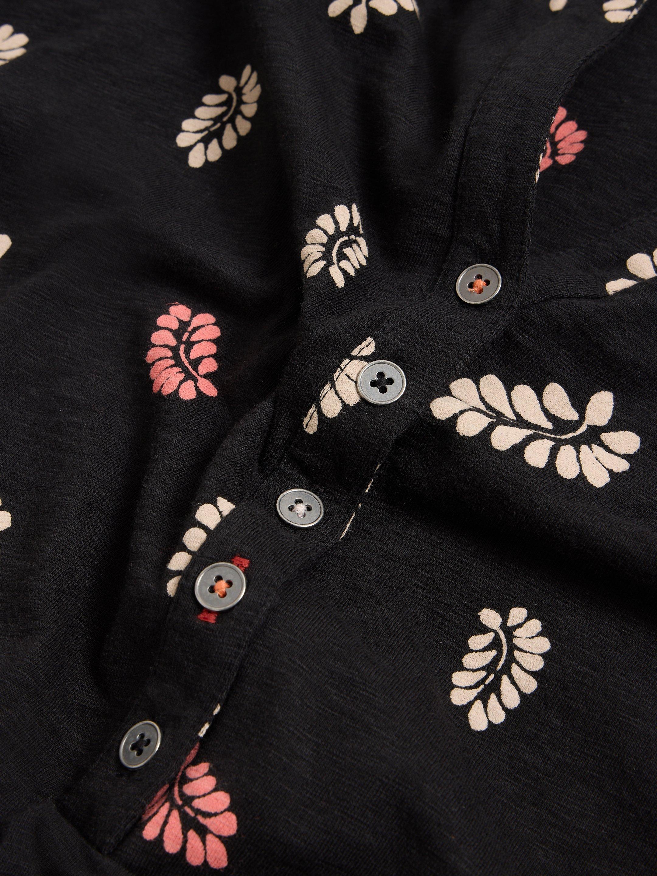 Tammy Cotton Printed Jersey Dress in BLK PR - FLAT DETAIL