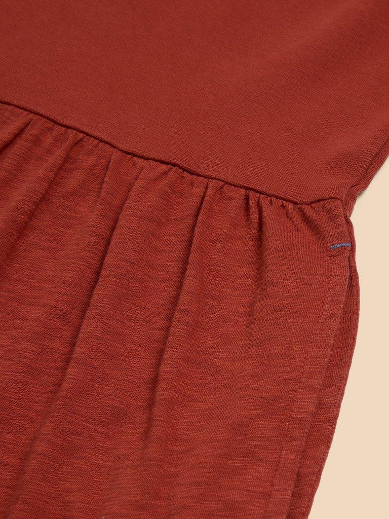 Vera Jersey Midi Dress in DK RED - FLAT DETAIL