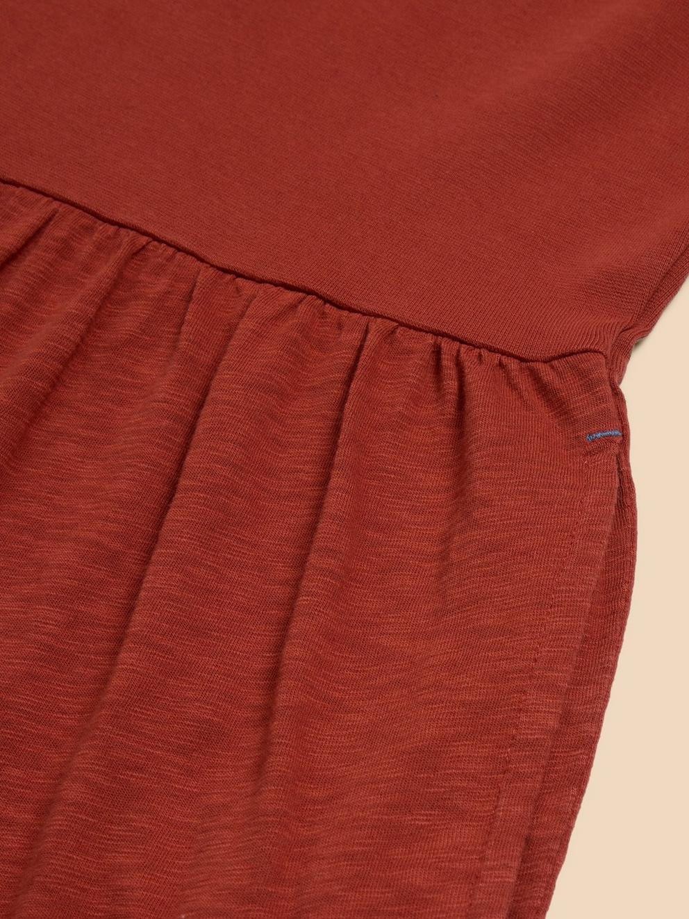 Vera Jersey Midi Dress in DK RED - FLAT DETAIL