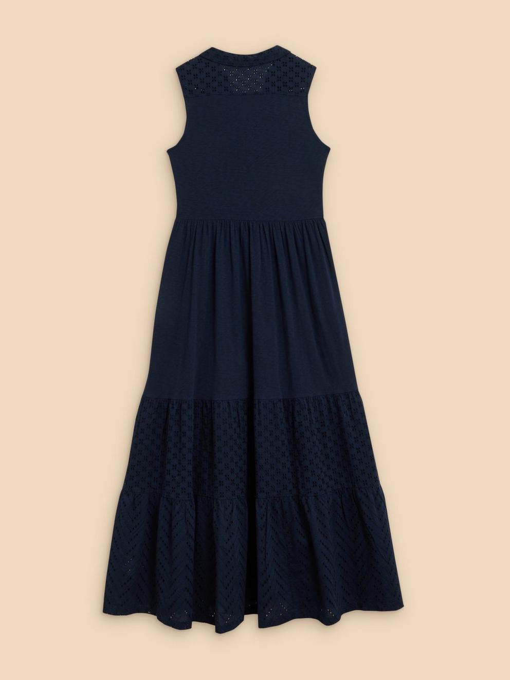 Keira Maxi Jersey Dress in DARK NAVY - FLAT BACK