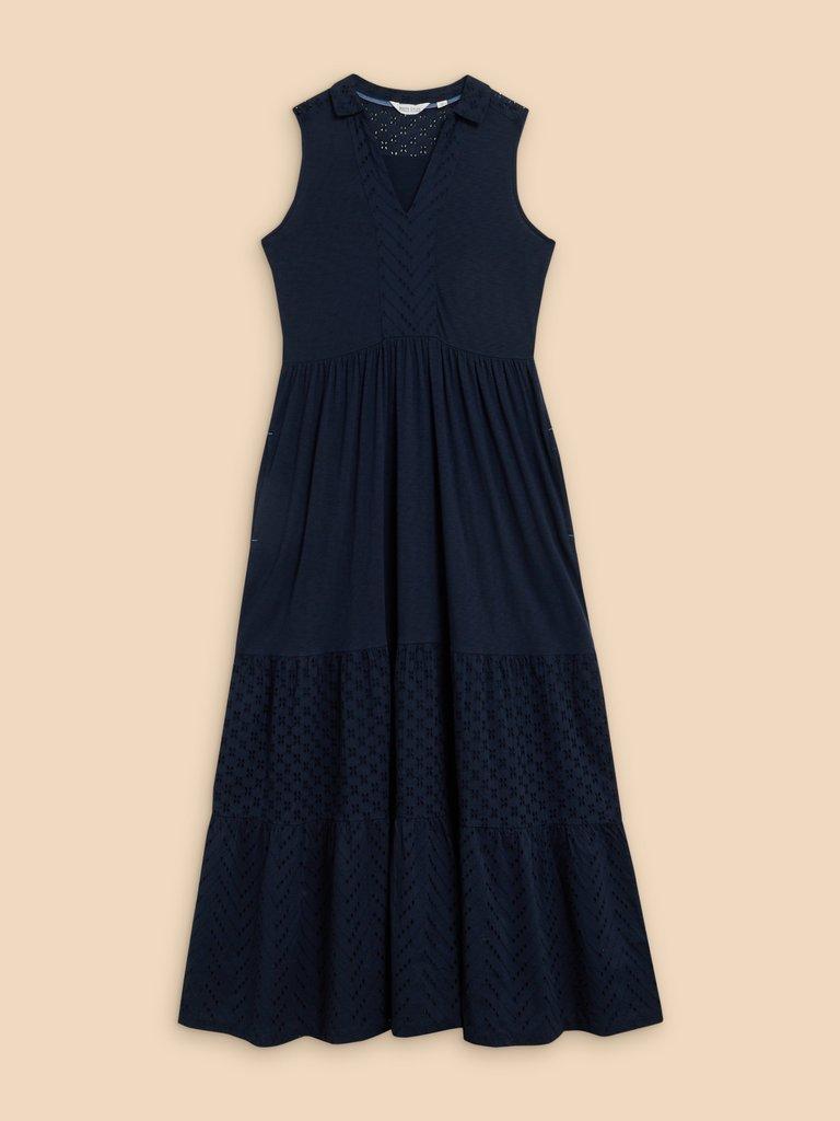 Keira Maxi Jersey Dress in DARK NAVY - FLAT FRONT