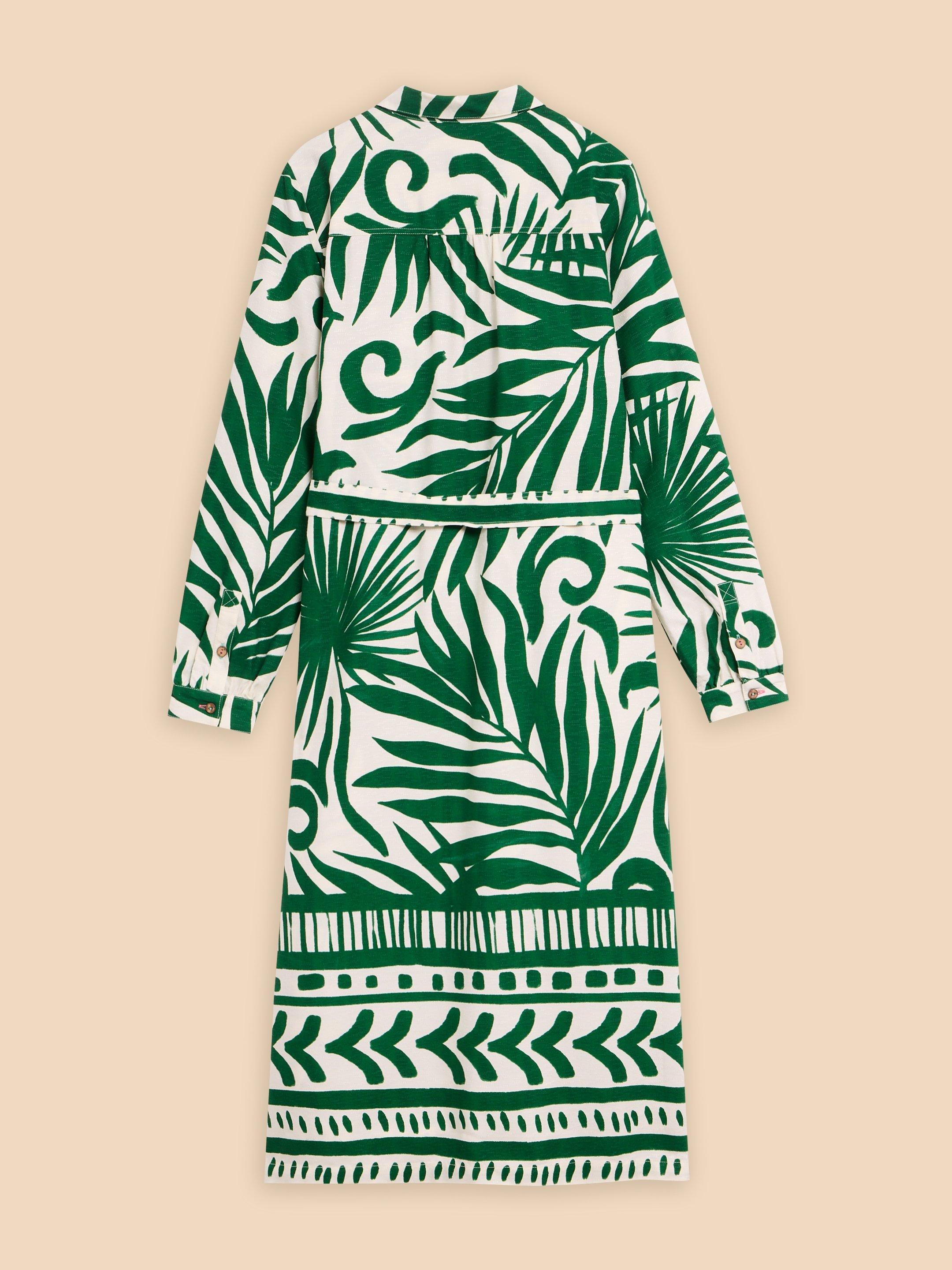 Toni Eco Vero Shirt Dress in GREEN PR - FLAT BACK