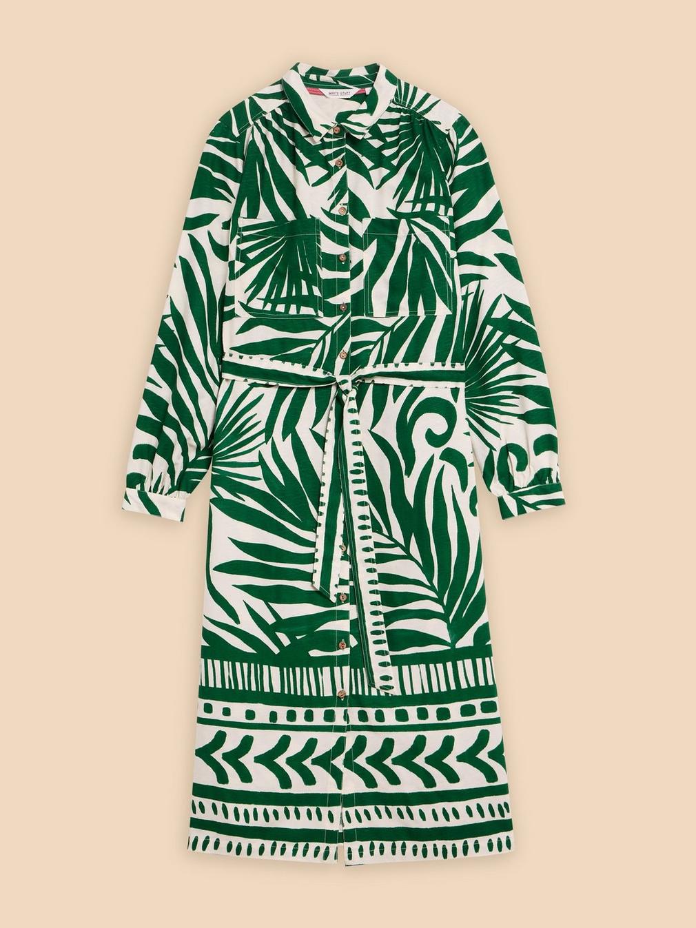 Toni Eco Vero Shirt Dress in GREEN PR - FLAT FRONT