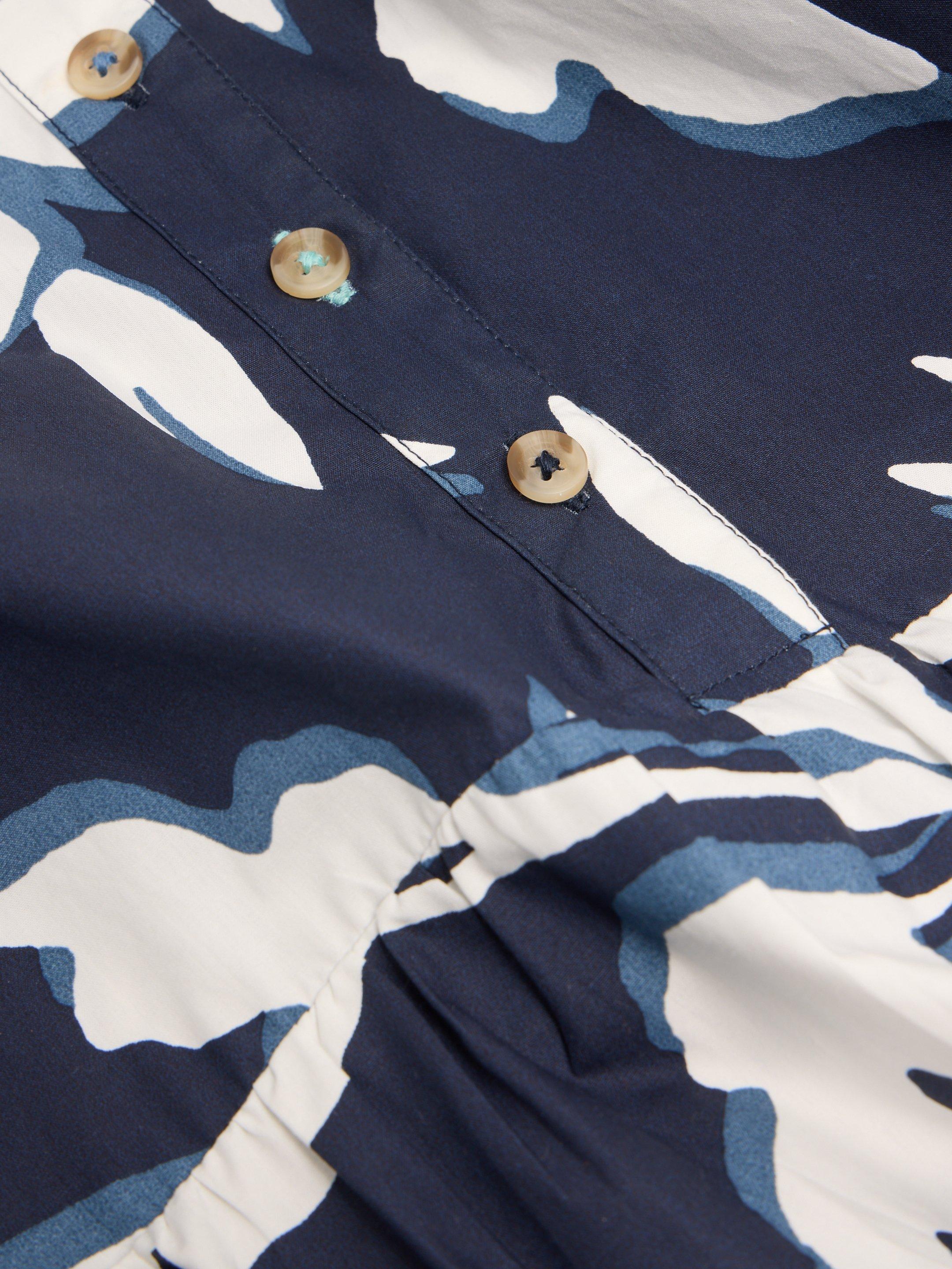 Mayra Tiered Shirt Dress in NAVY PR - FLAT DETAIL