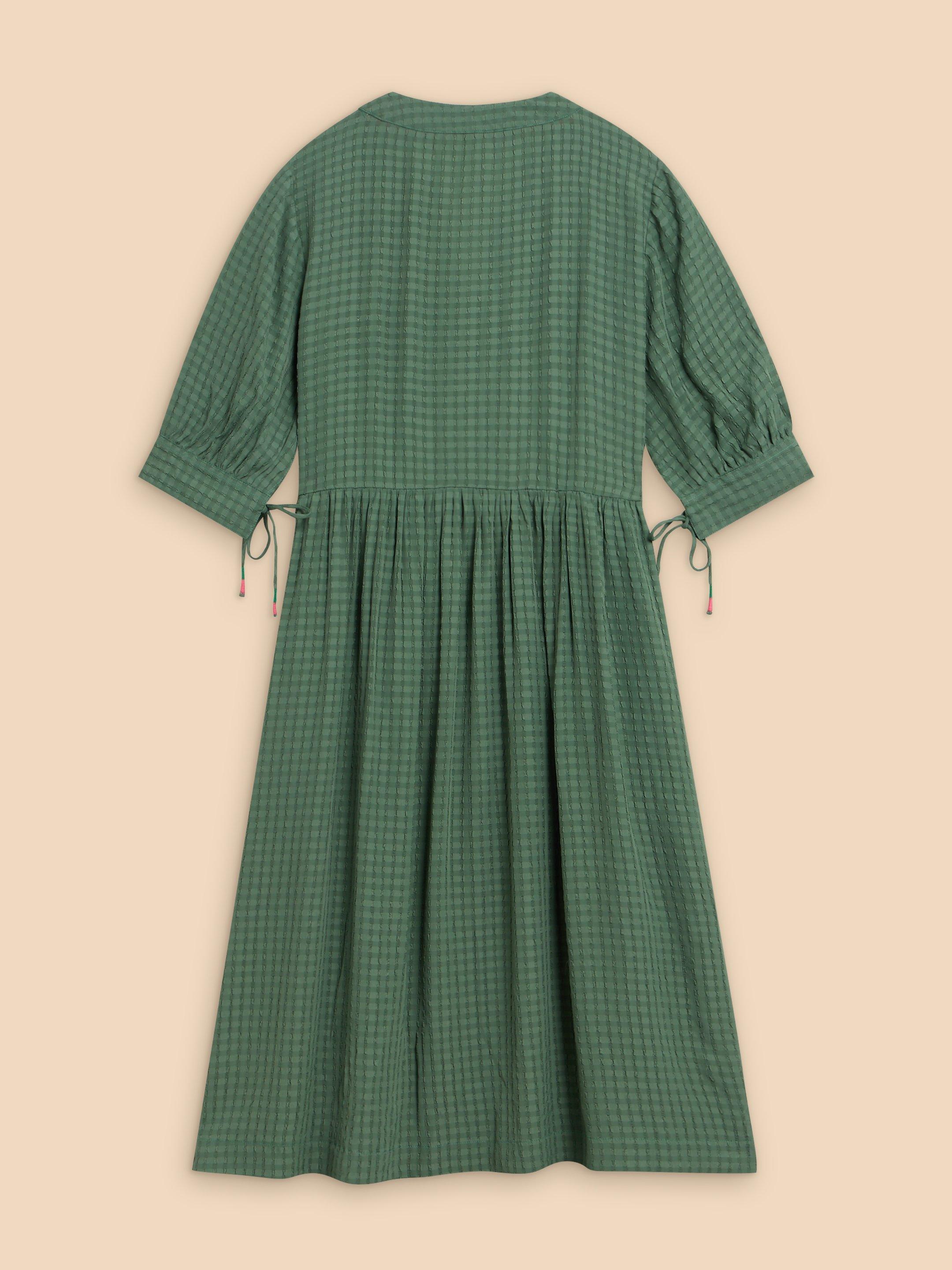 Amelia Dress in MID GREEN - FLAT BACK