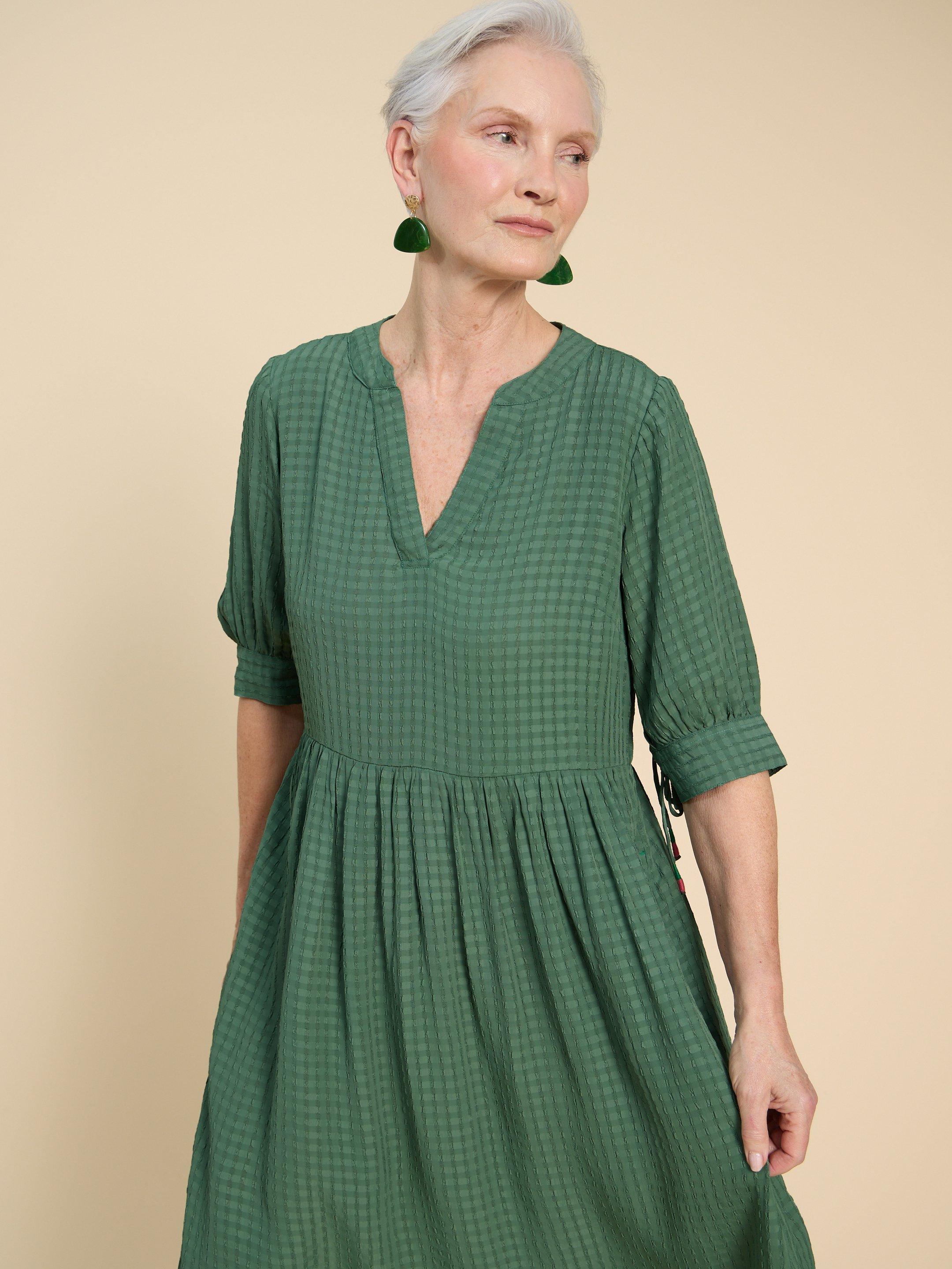 Amelia Dress in MID GREEN - LIFESTYLE