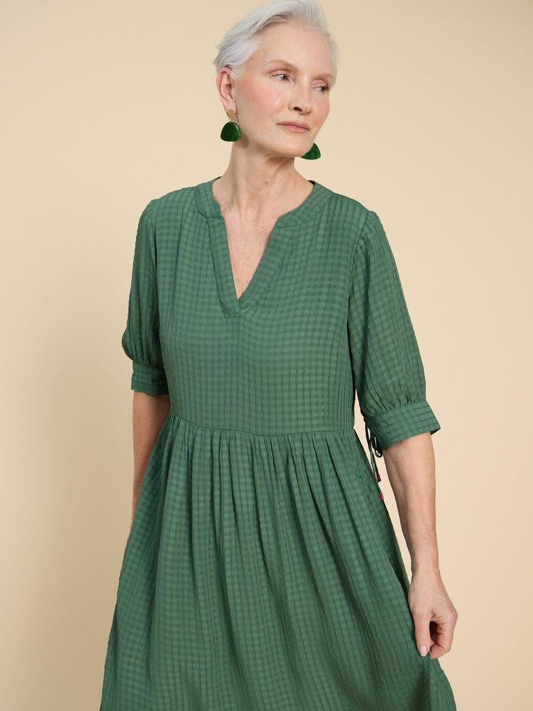 Amelia Dress in MID GREEN - LIFESTYLE