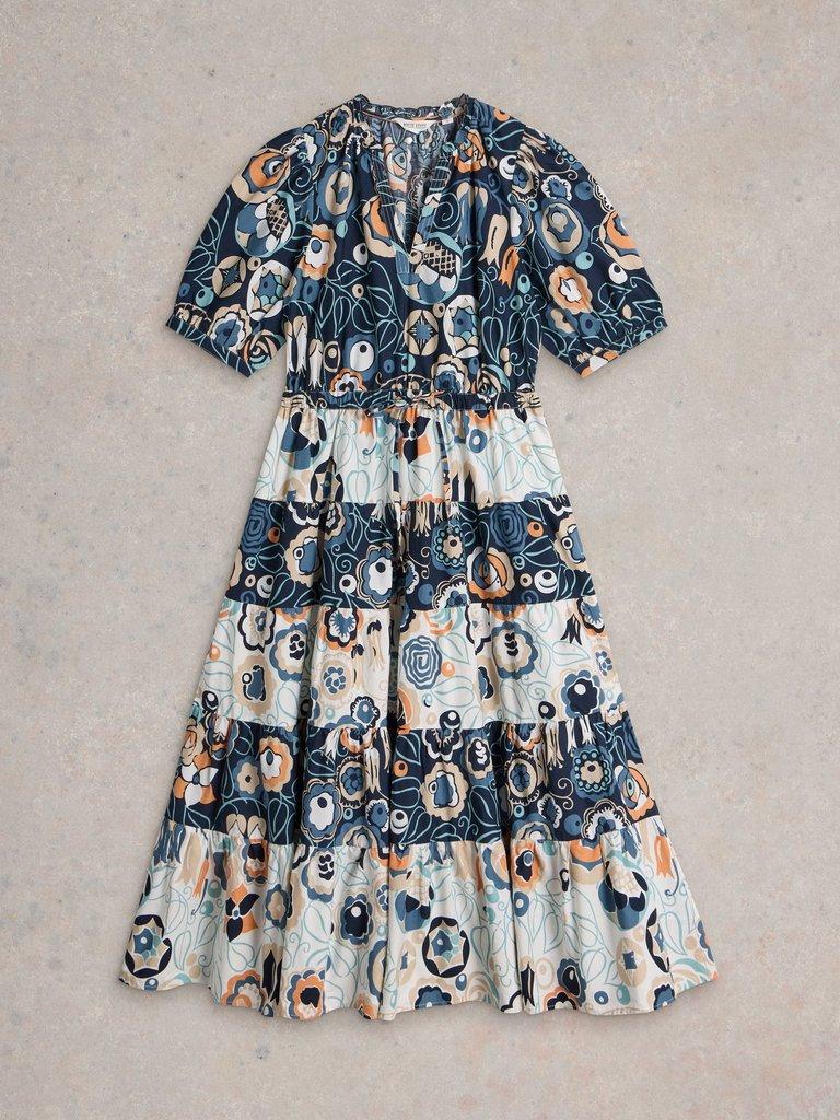 Elle Tiered Dress in BLUE PR - FLAT FRONT