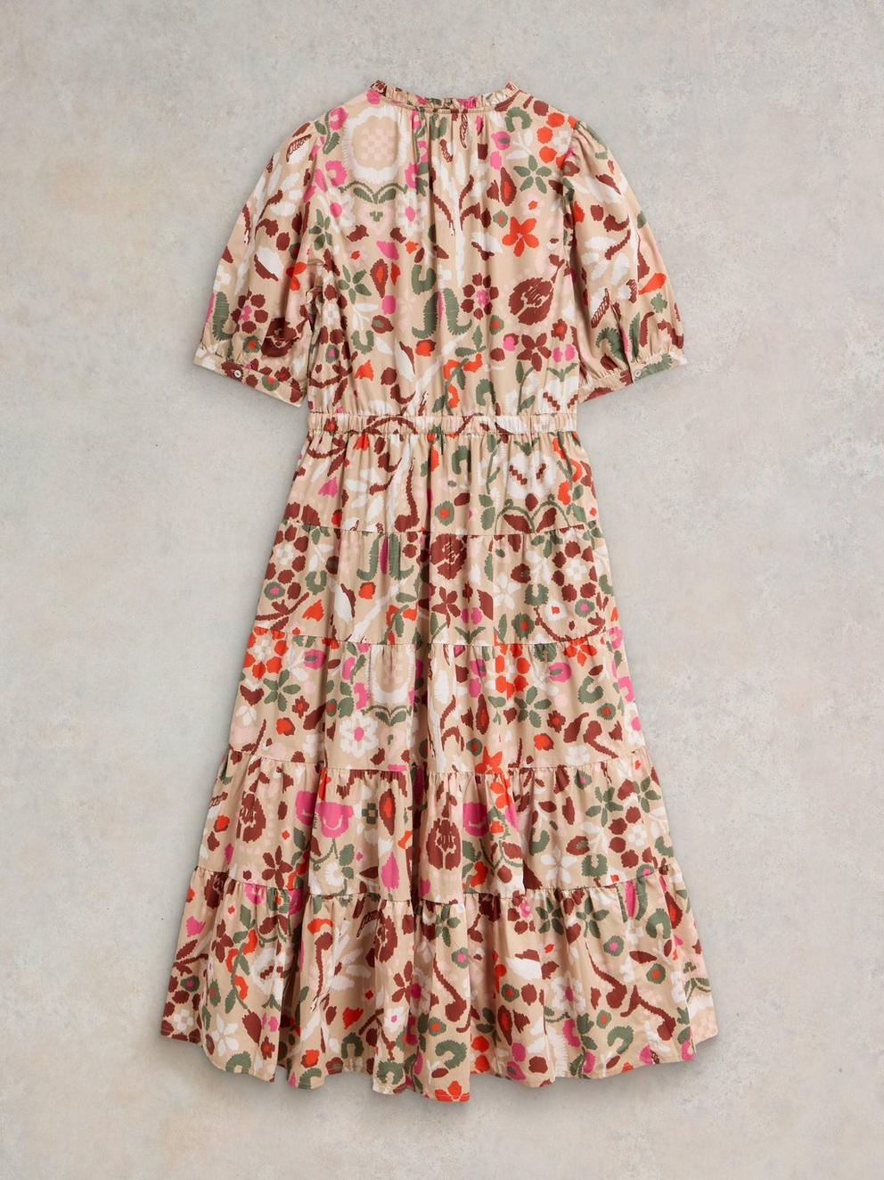 Elle Tiered Dress in NAT PR - FLAT BACK