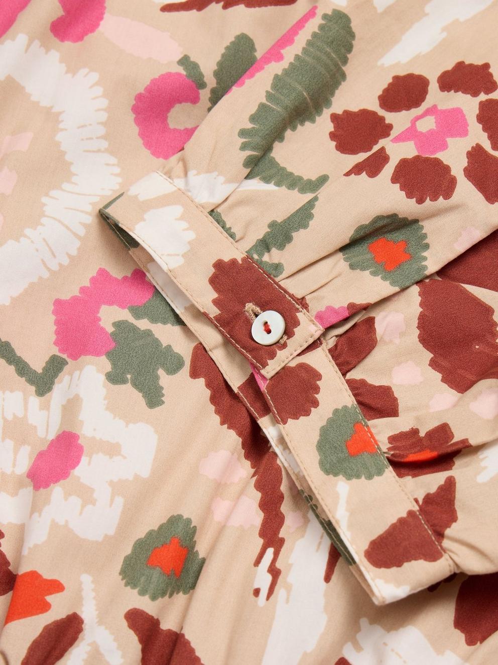 Elle Tiered Dress in NAT PR - FLAT DETAIL