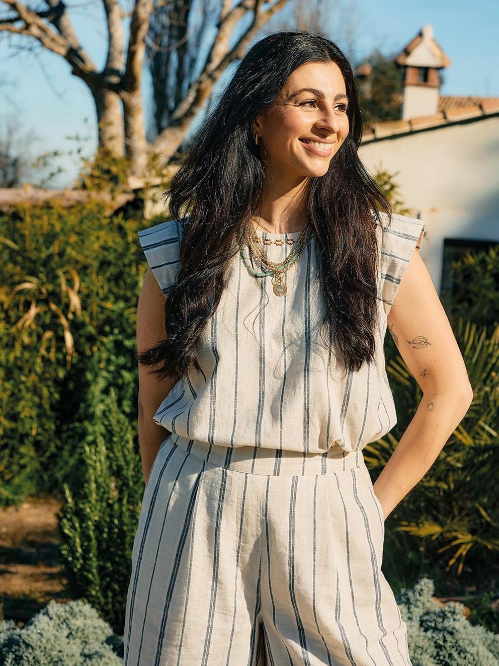 Carla Stripe Linen Blend Top in NATURAL MULTI | White Stuff