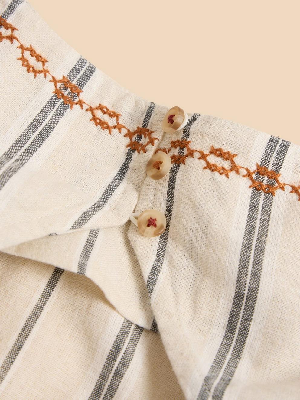 Carla Stripe Linen Blend Top in NATURAL MULTI | White Stuff