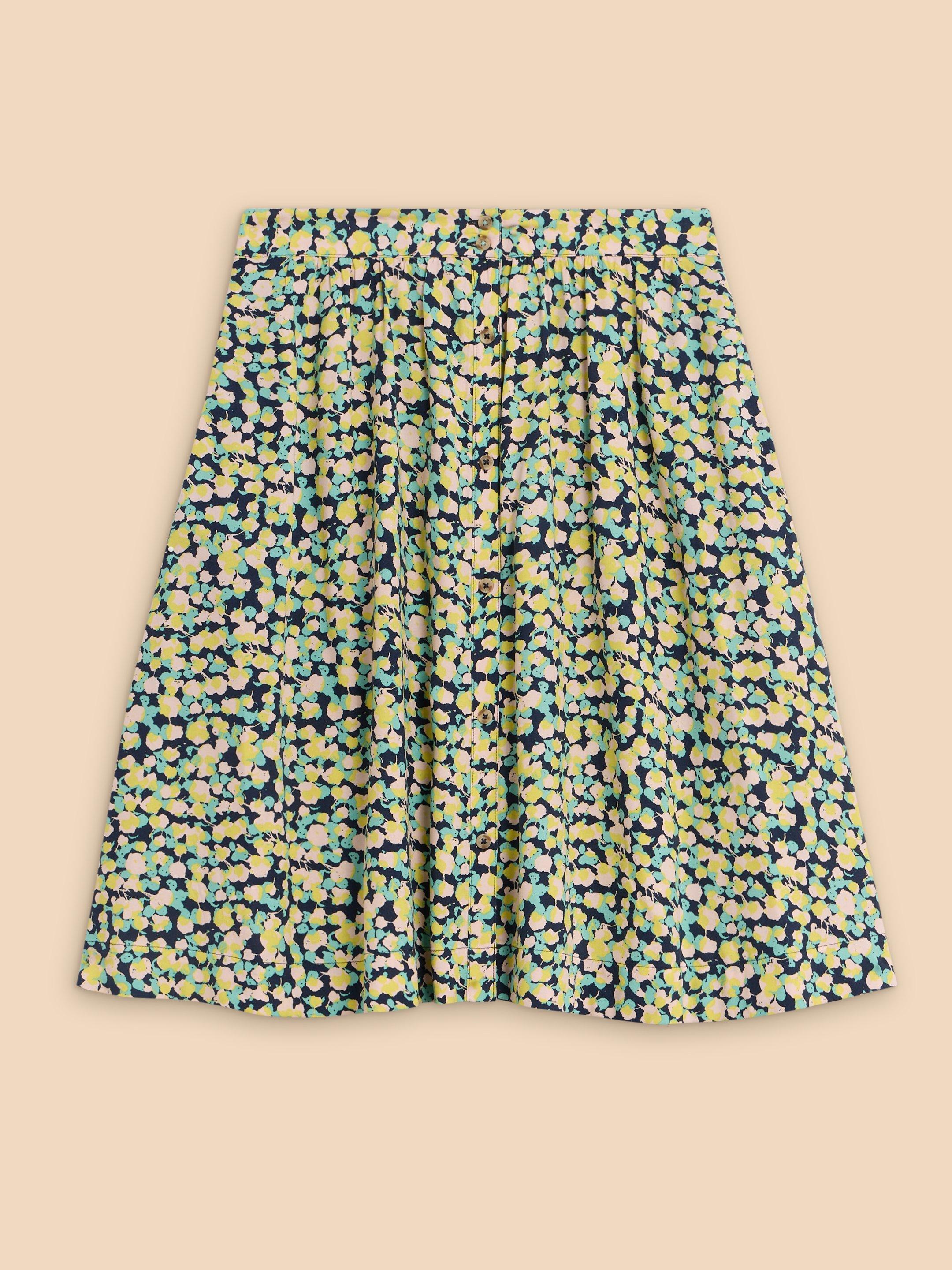 Sarah Eco Vero Knee Skirt in NAVY PR - FLAT FRONT