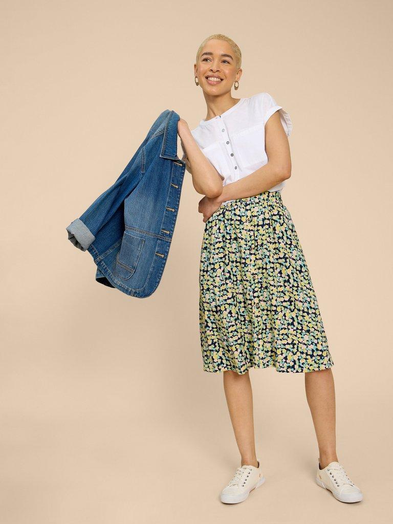 Sarah Eco Vero Knee Skirt in NAVY PR - LIFESTYLE