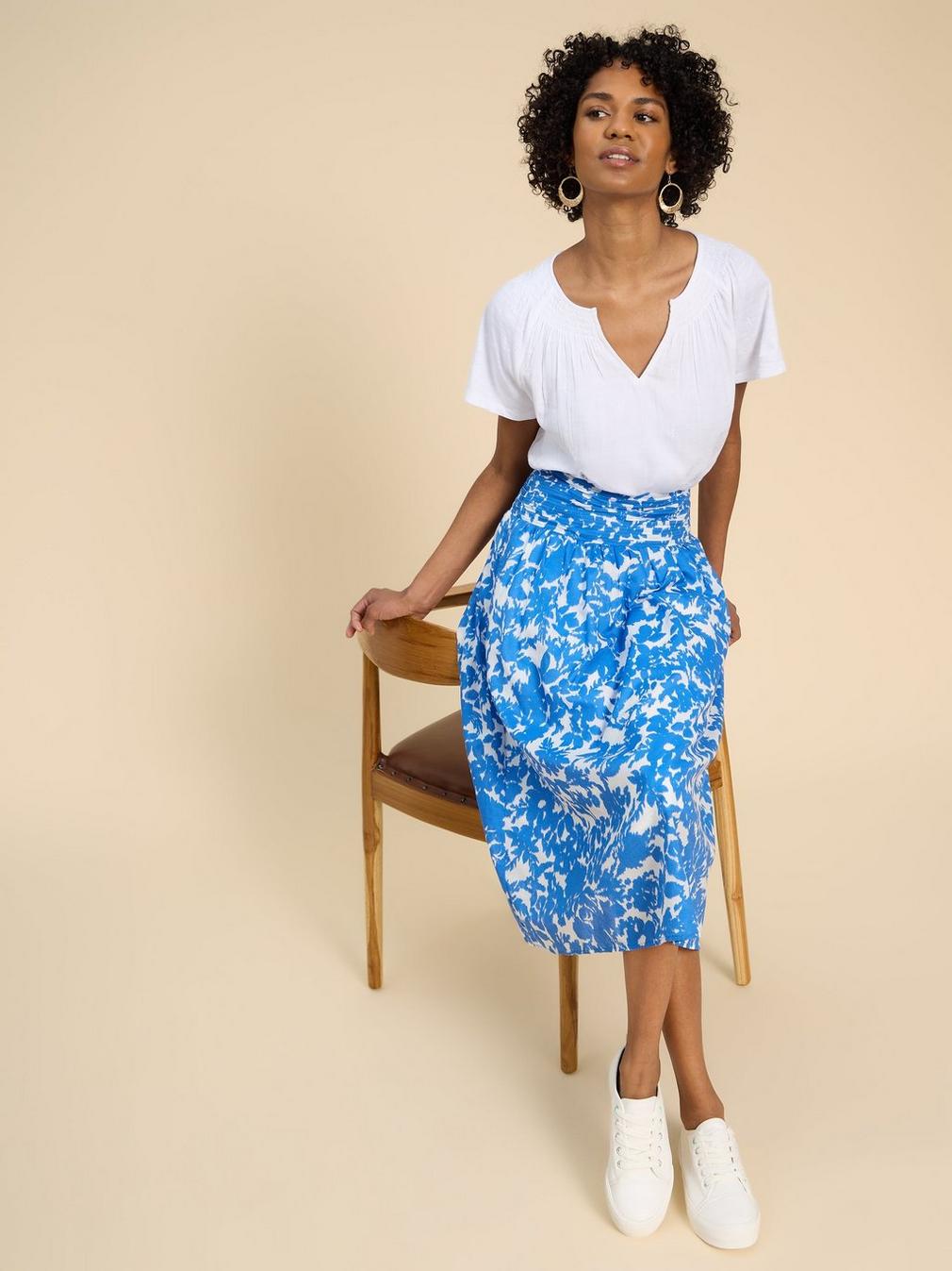 Maeva Printed Skirt in IVORY PR - LIFESTYLE