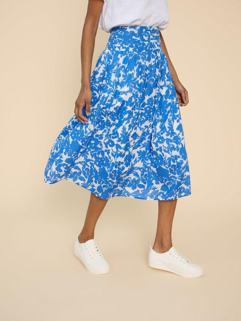 Maeva Printed Skirt in IVORY PR - MODEL FRONT