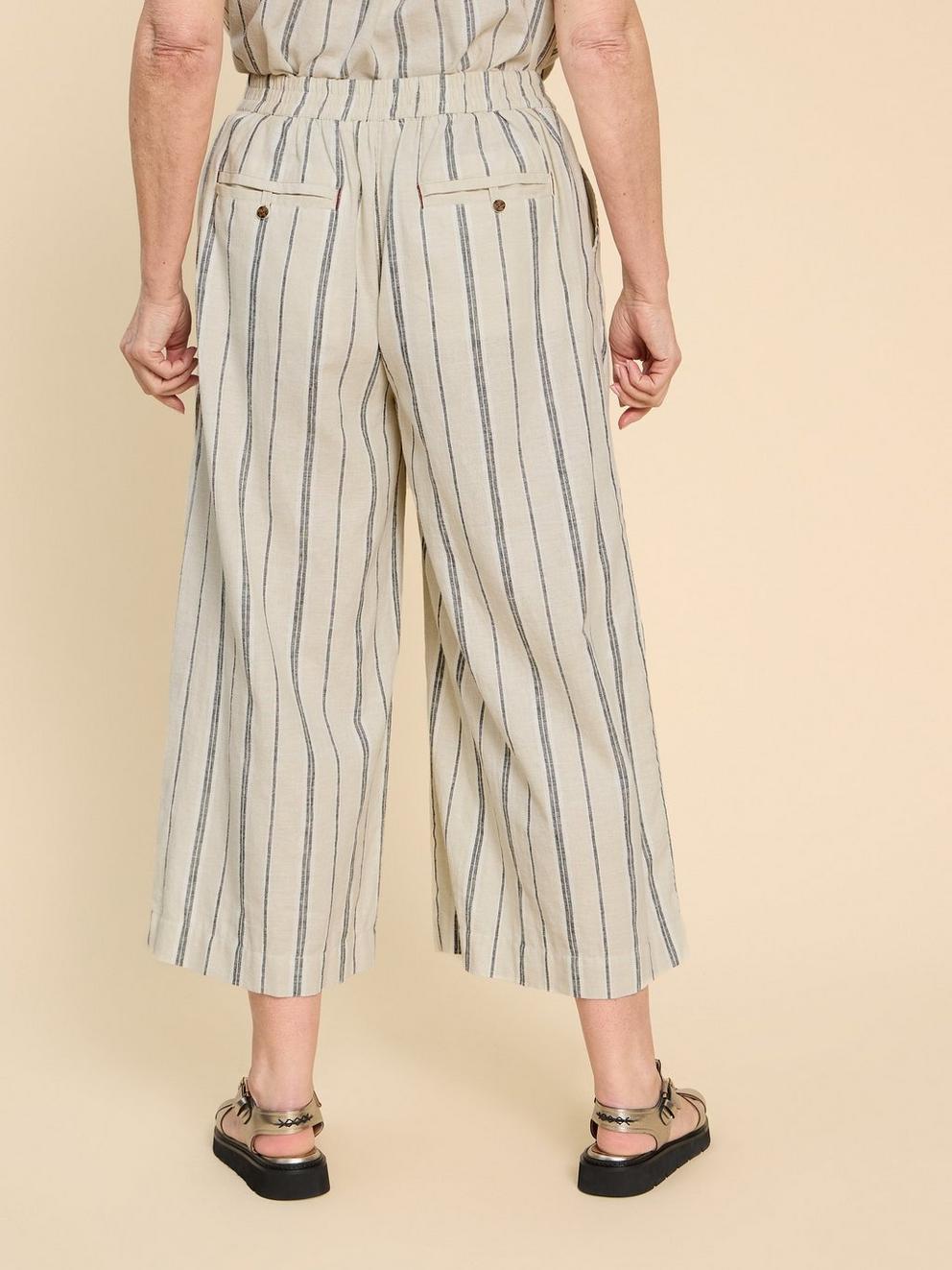 Lisette Stripe Culotte in NAT MLT - MODEL BACK