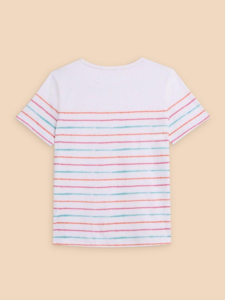 ABBIE STRIPE TEE in IVORY MLT - FLAT BACK