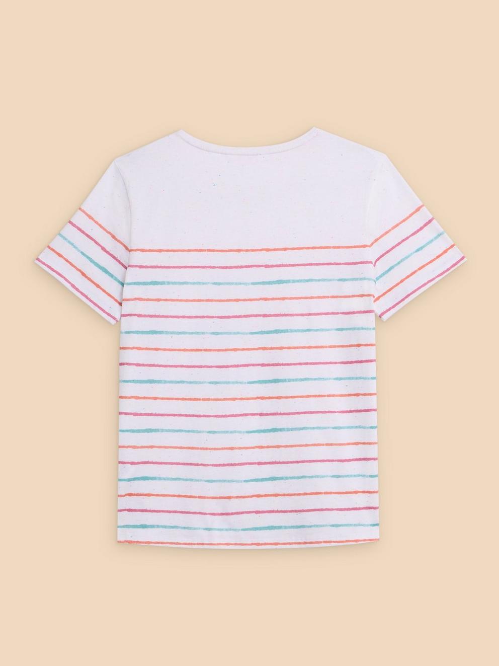 ABBIE STRIPE TEE in IVORY MLT - FLAT BACK