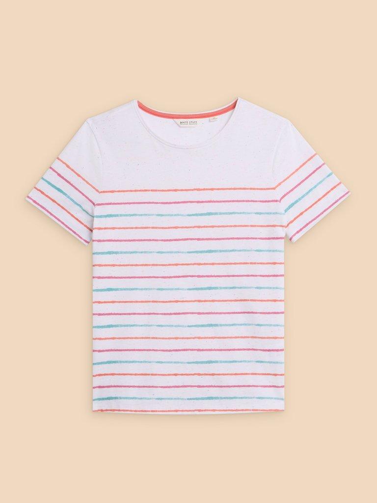 ABBIE STRIPE TEE in IVORY MLT - FLAT FRONT