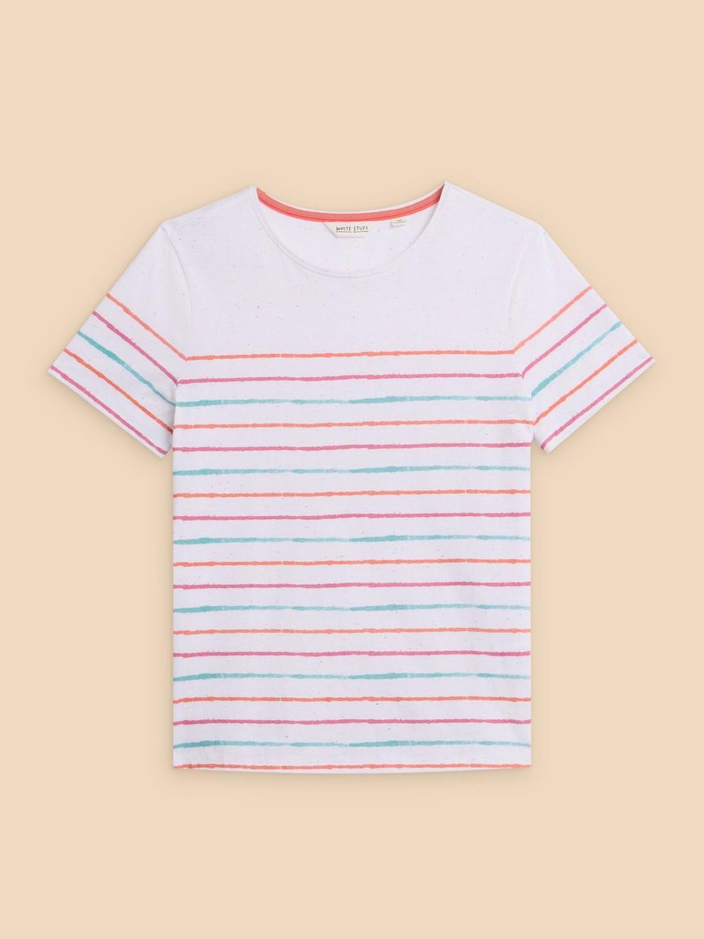ABBIE STRIPE TEE in IVORY MLT - FLAT FRONT