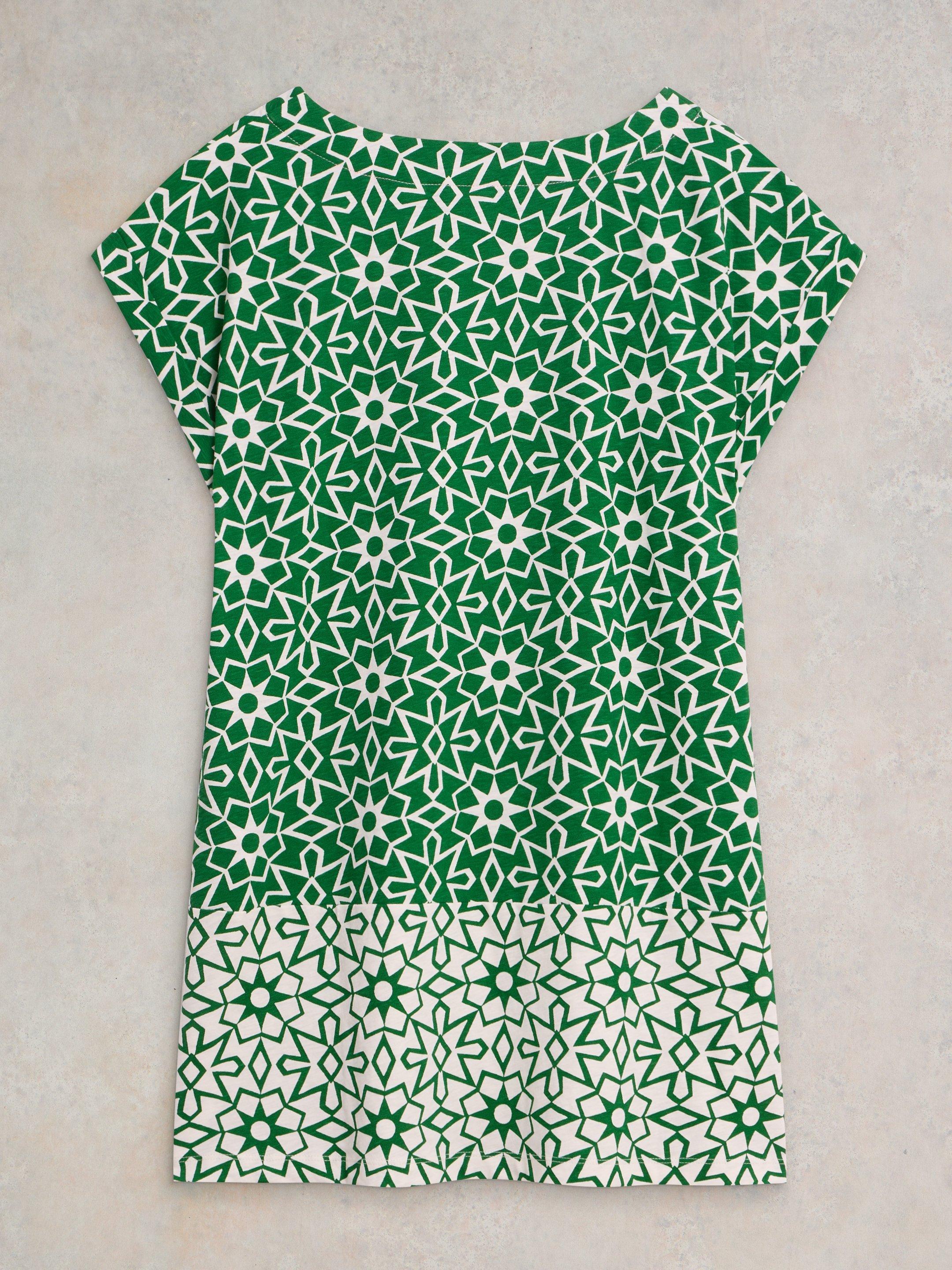 CARRIE COTTON TUNIC in GREEN PR - FLAT BACK