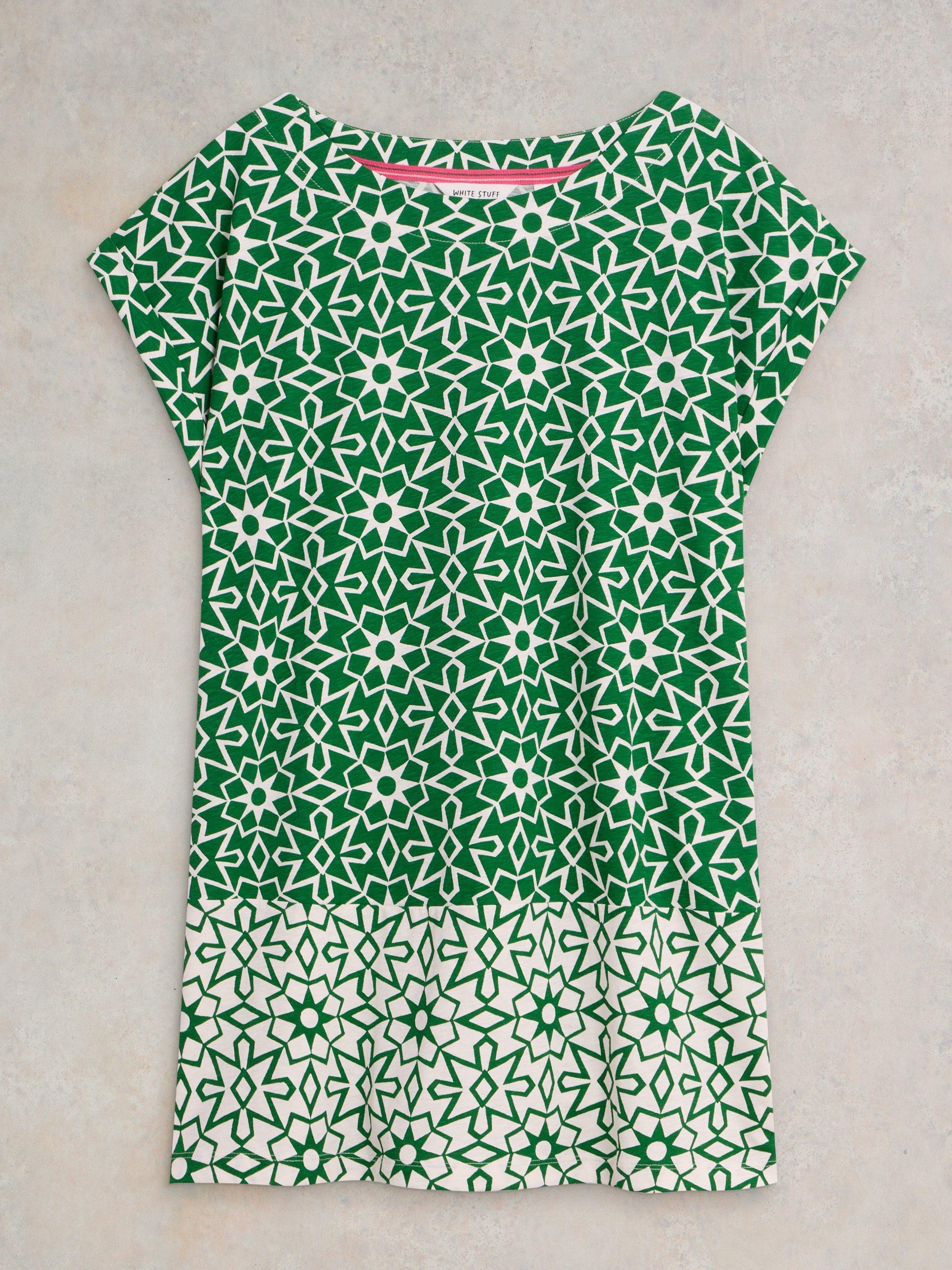 CARRIE COTTON TUNIC in GREEN PR - FLAT FRONT