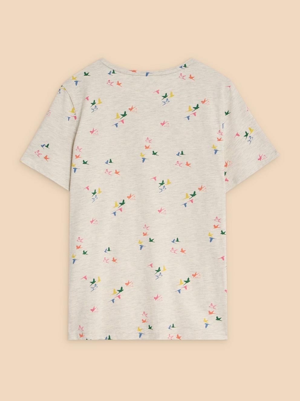 ABBIE PRINT TEE in NAT PR - FLAT BACK