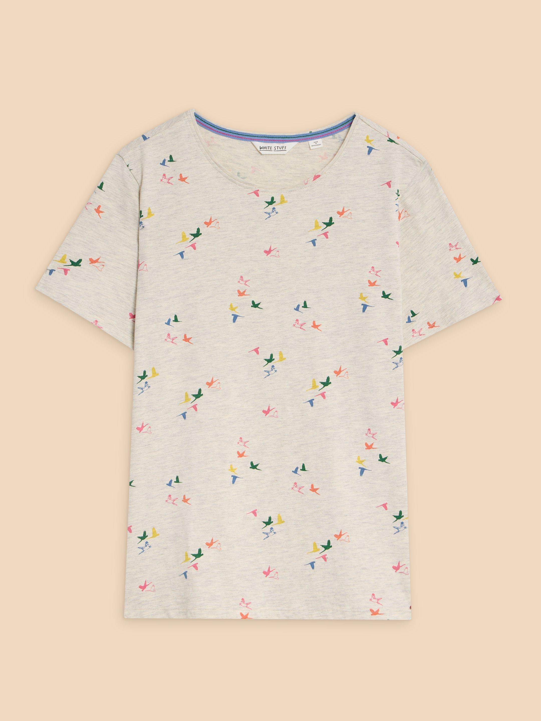 ABBIE PRINT TEE in NAT PR - FLAT FRONT