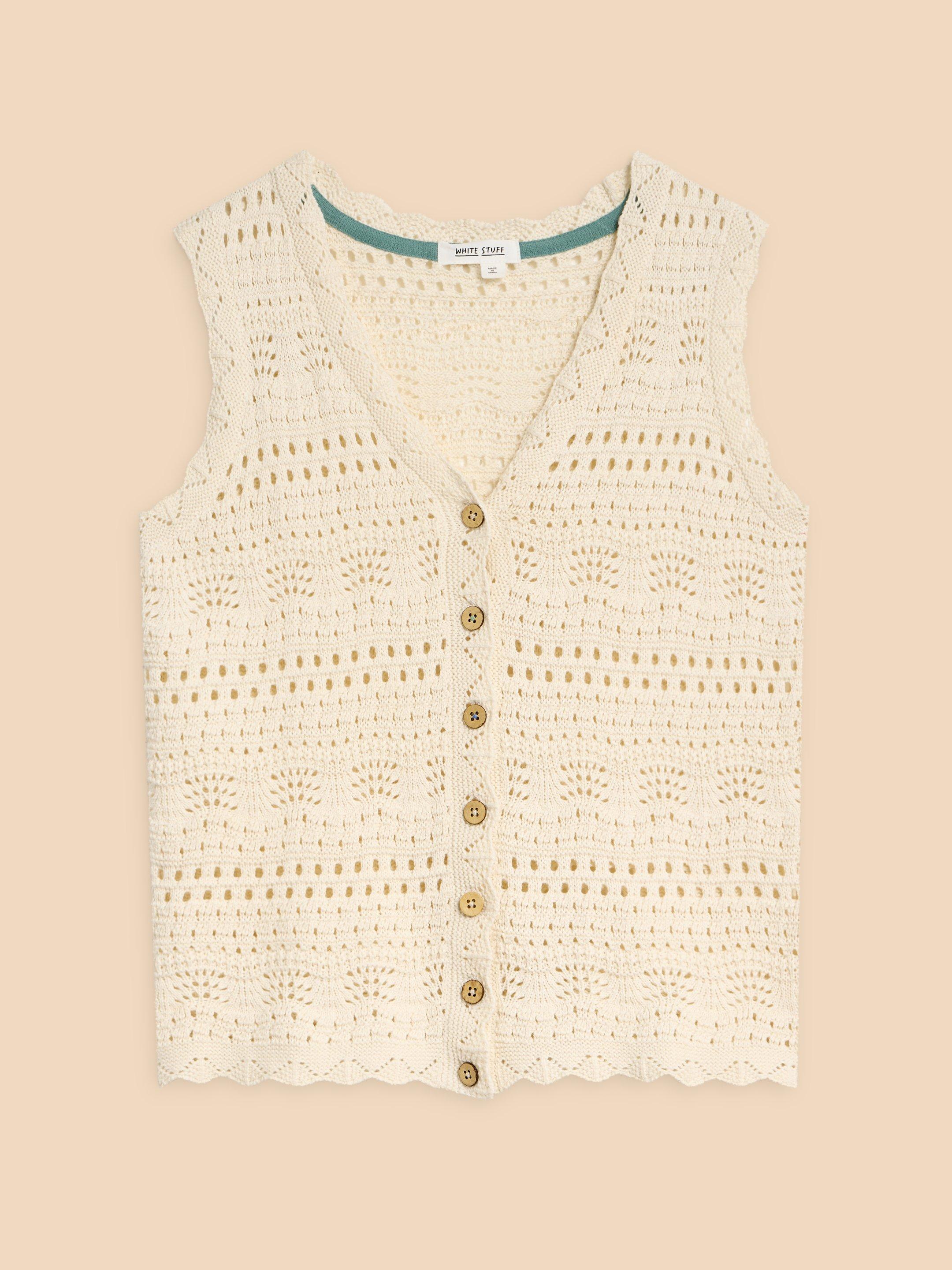 PIPPA WAISTCOAT in NAT WHITE - FLAT FRONT