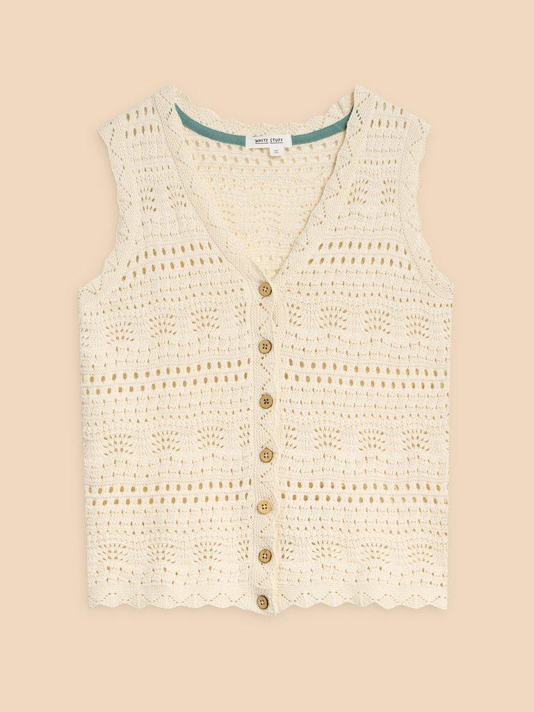 PIPPA WAISTCOAT in NAT WHITE - FLAT FRONT