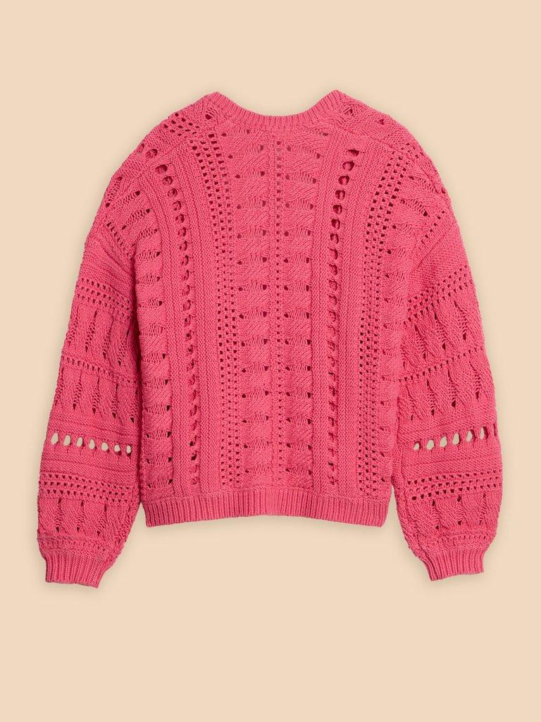 CASEY CARDI in BRT PINK - FLAT BACK