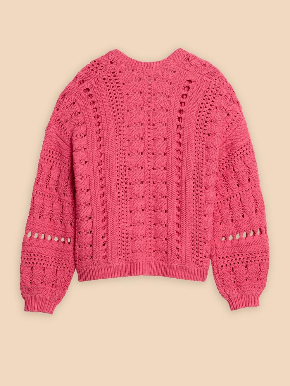 CASEY CARDI in BRT PINK - FLAT BACK
