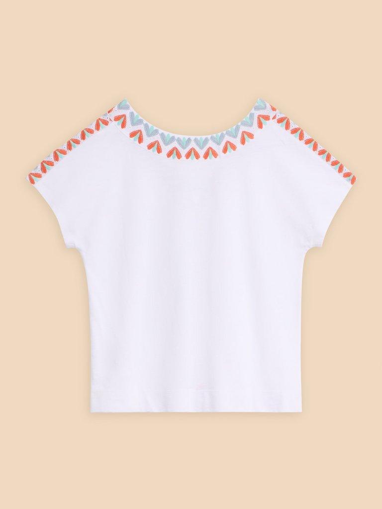 NEVA EMBROIDERED TOP in WHITE MLT - FLAT BACK