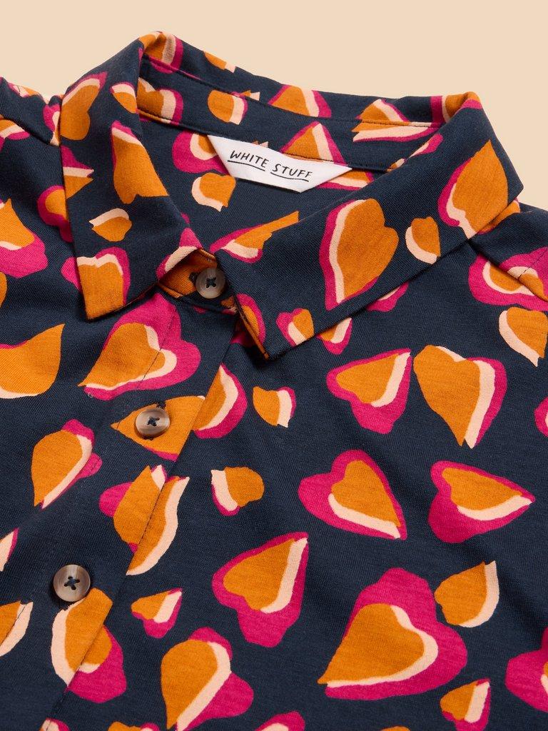 Ria Jersey Shirt Dress in NAVY PR - FLAT DETAIL