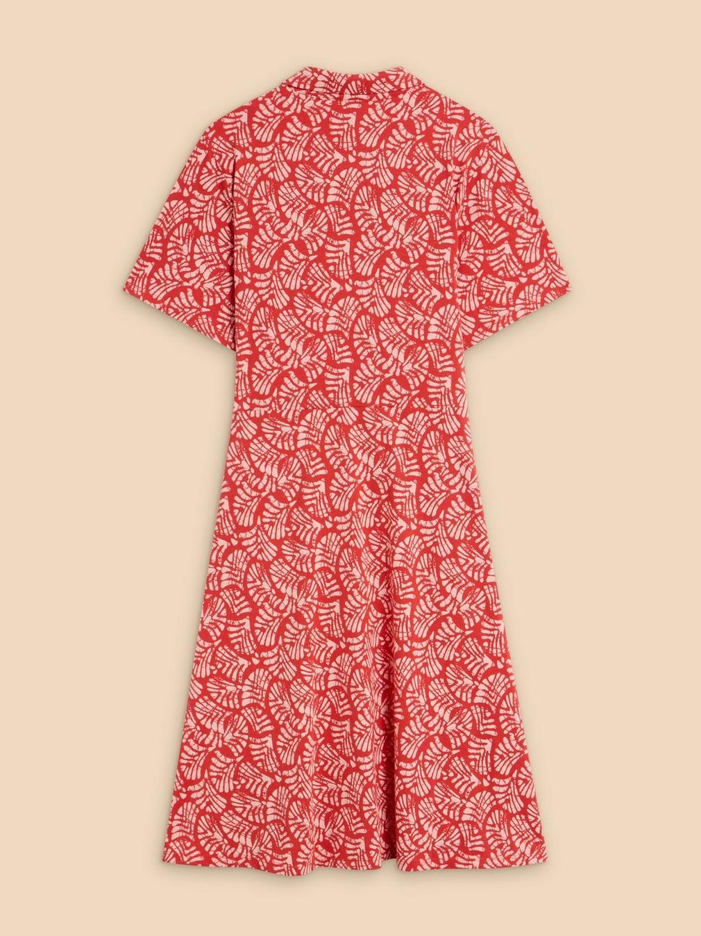 Ria Jersey Shirt Dress in RED PR - FLAT BACK