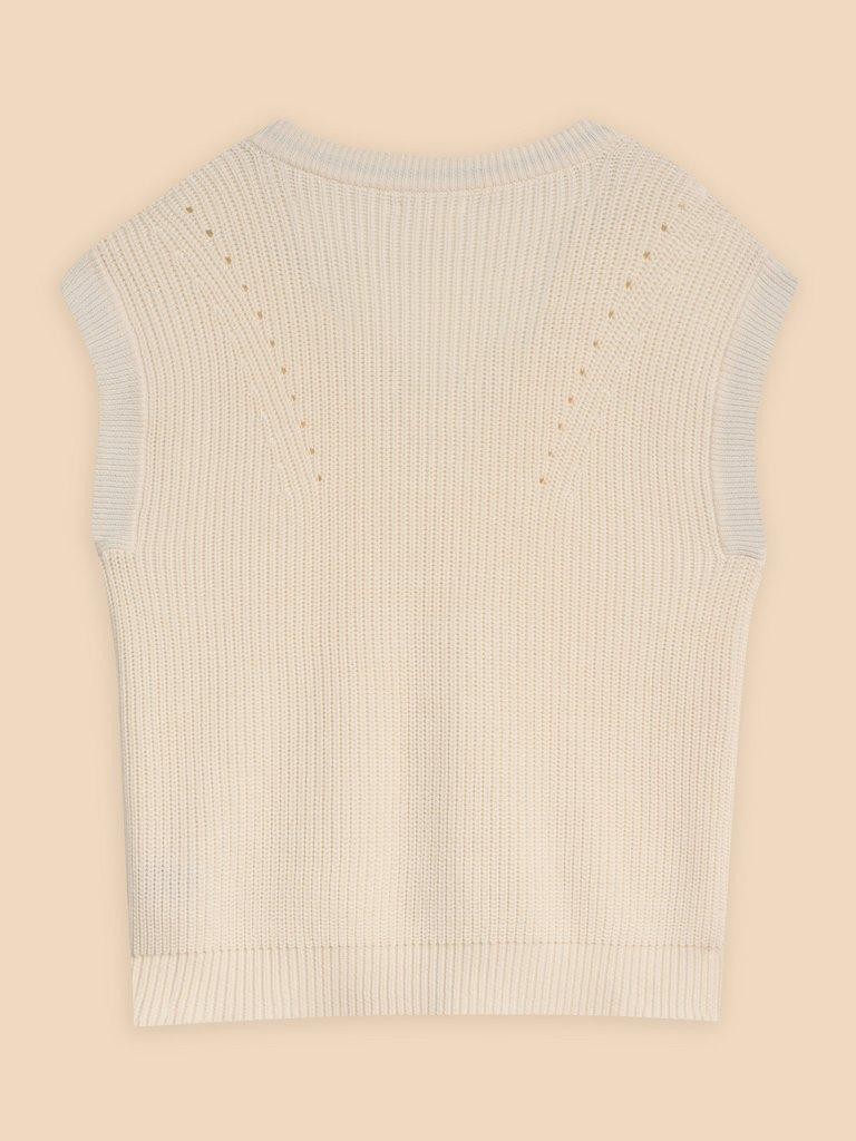VANESSA V NECK TANK in NAT WHITE - FLAT BACK