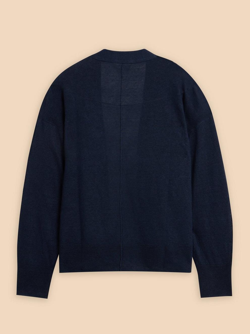 LINEN CARDI in FR NAVY - FLAT BACK