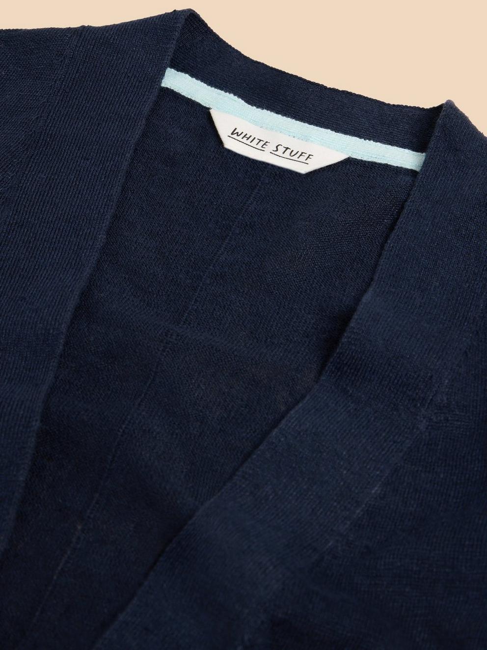 LINEN CARDI in FR NAVY - FLAT DETAIL