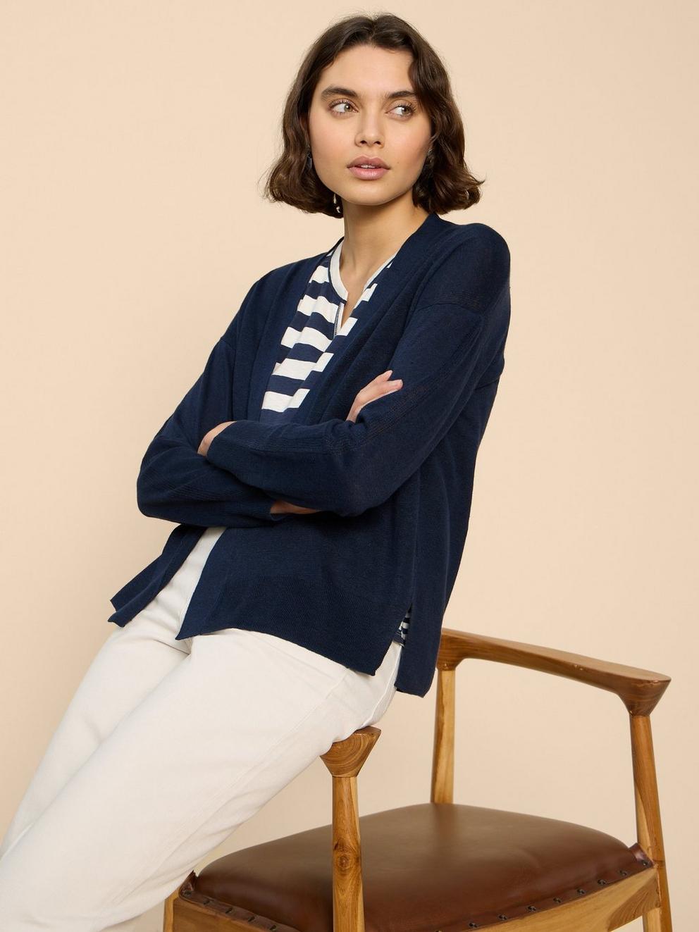 LINEN CARDI in FR NAVY - LIFESTYLE