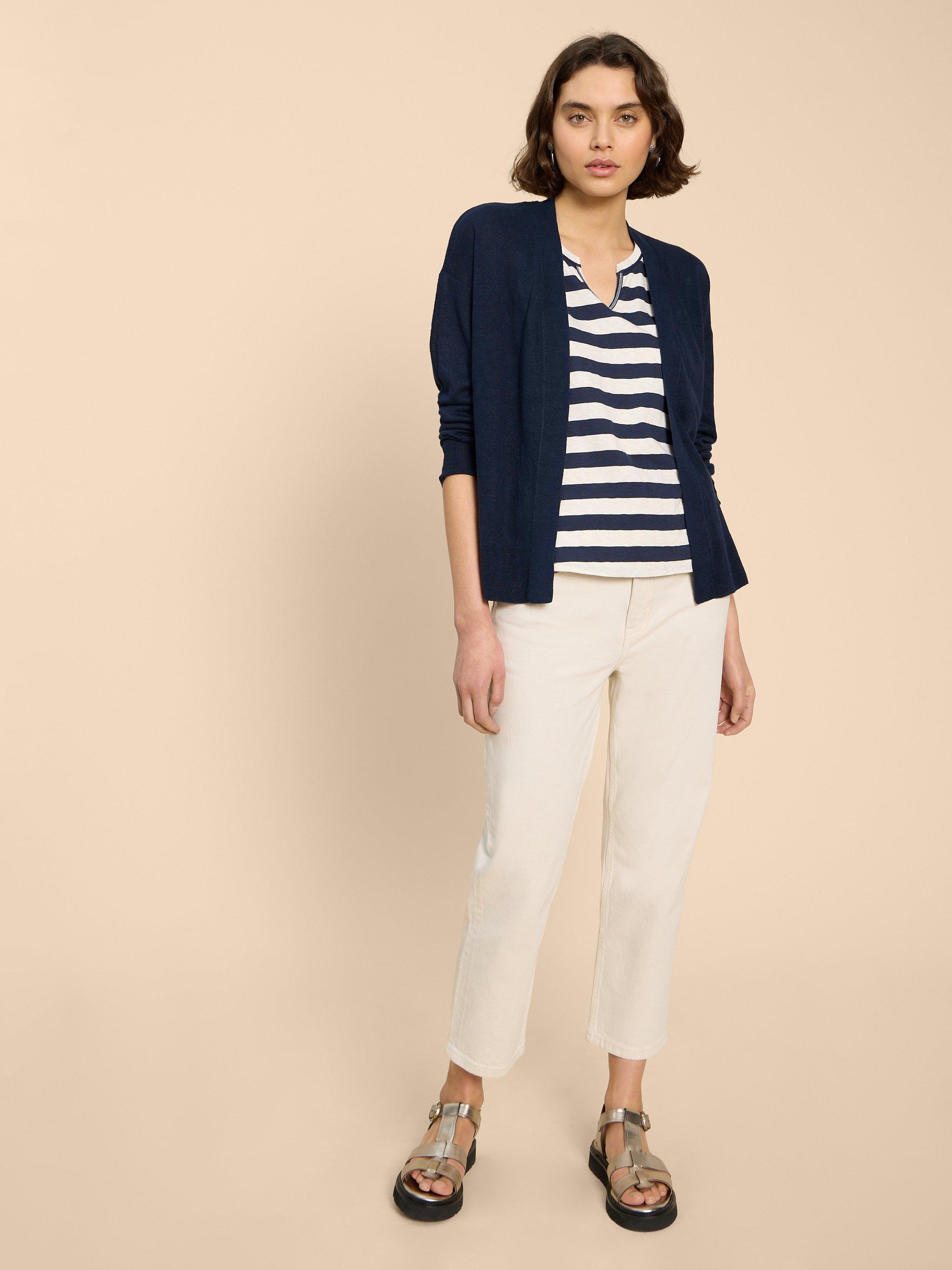 LIGHT WAIT SHEER CARDIGAN .13【NAVY】 441058-FR_NAVY-MD