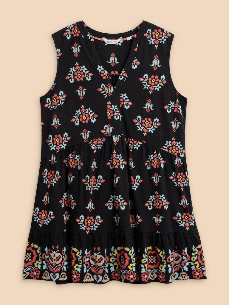 MACIE SLEEVELESS TUNIC in BLK PR - FLAT FRONT