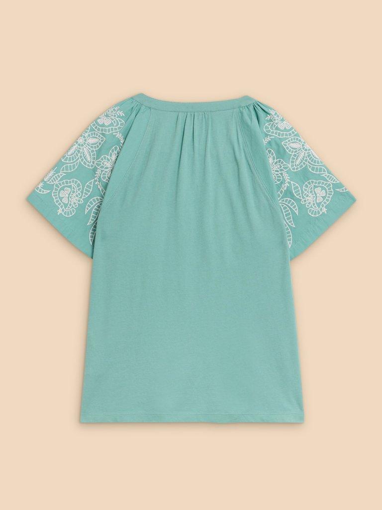 DAISY RAGLAN SHIRT in MID TEAL - FLAT BACK