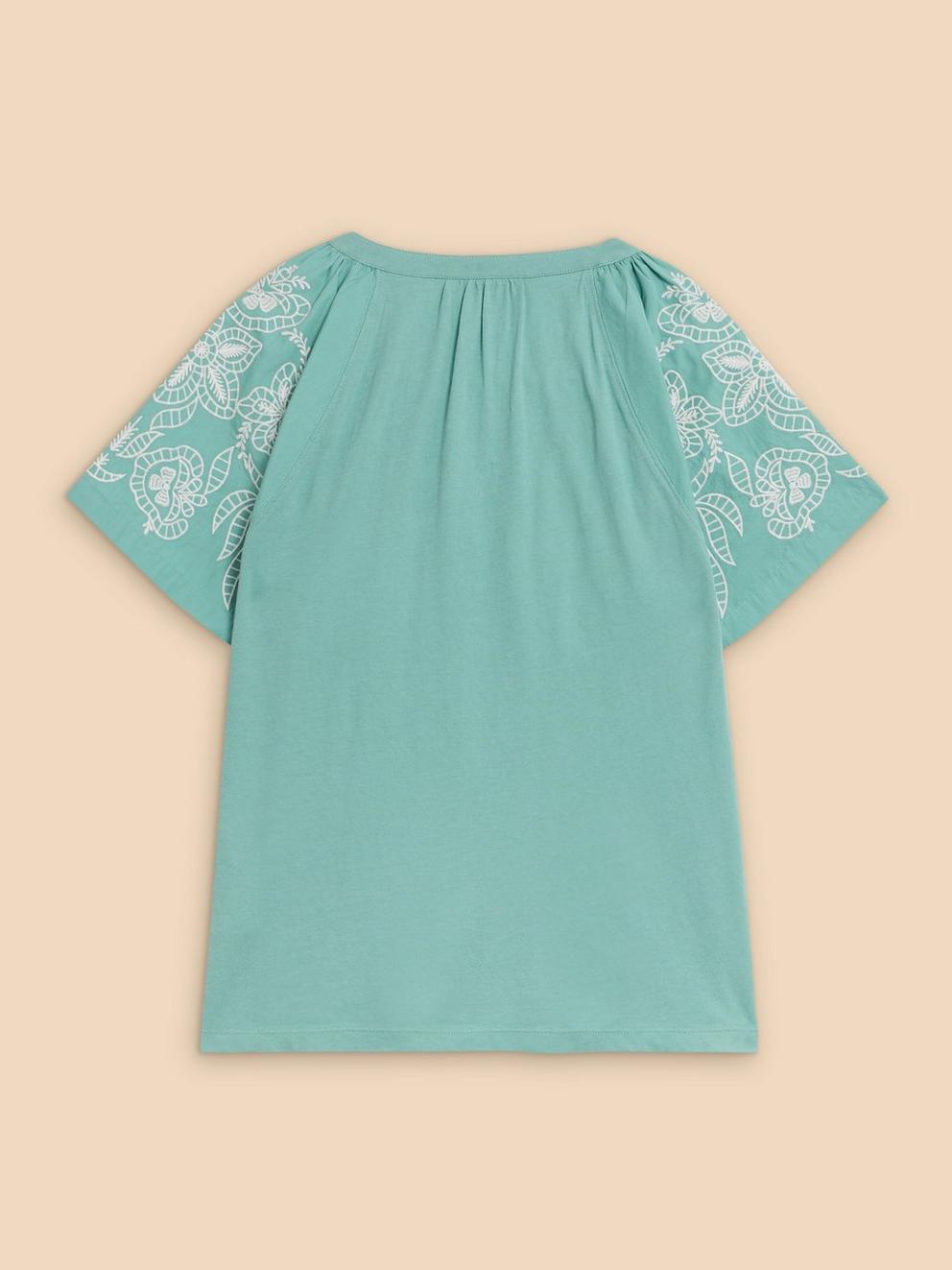 DAISY RAGLAN SHIRT in MID TEAL - FLAT BACK
