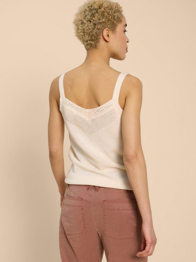 SAXON VEST in NAT WHITE - MODEL BACK